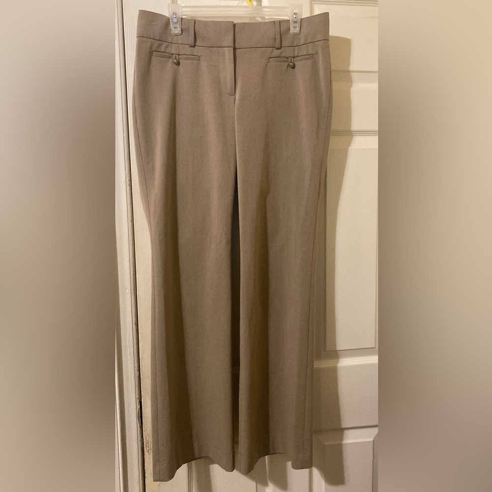 Ann Taylor Loft Taupe and Cream Wide Leg Dress Pants